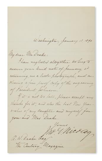 (ABRAHAM LINCOLN.) Two Autograph Letters Signed by Lincolns co-biographers: John Milton Hay * John George Nicolay....